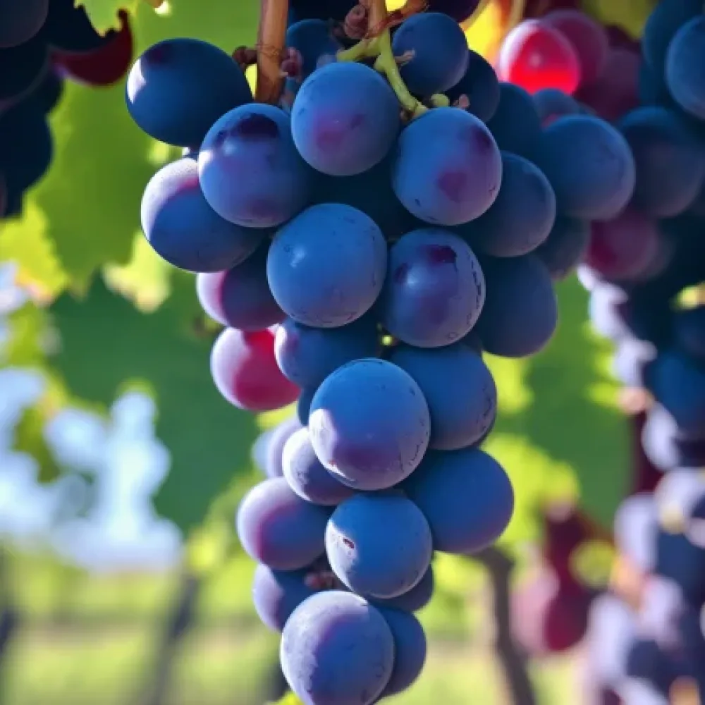 Viță de vie soiul Rubin - struguri roșii de vin - cu coacere mijlocie